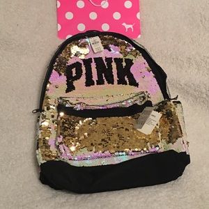 PINK campus bling backpack